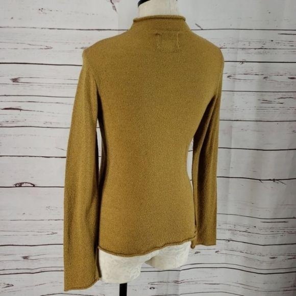 Vtg 262 1/2 Gold‎ Acrylic Long Sleeve Small Top Blouse - Picture 5 of 8